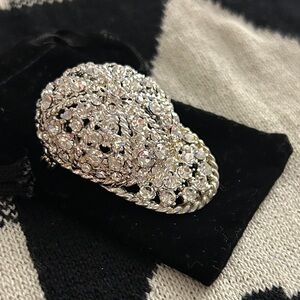 Elegant Silver Crystal Women's ball cap brooch‎